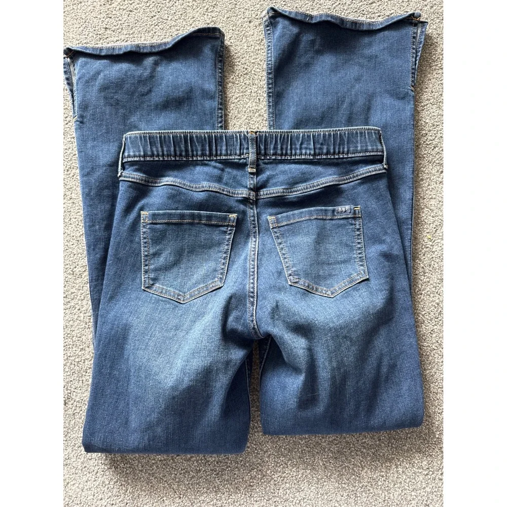 Abercrombie Kids Girls High Rise Flare Jeans Dark Wash Button Fly Size 15/16 Reg